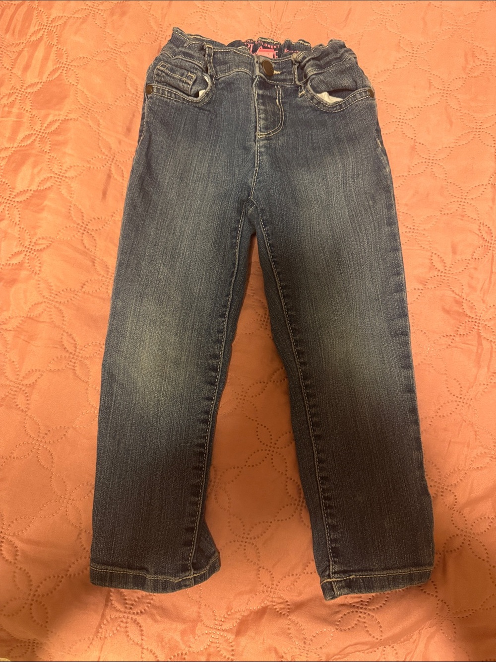 Girls' Dark Wash Denim Jeans - Blue